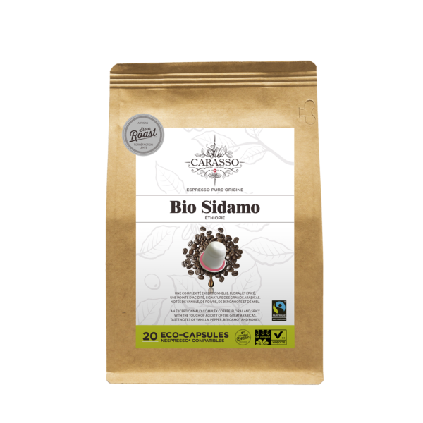 Bio Sidamo capsules, biodegradable and Nespresso®* compatible