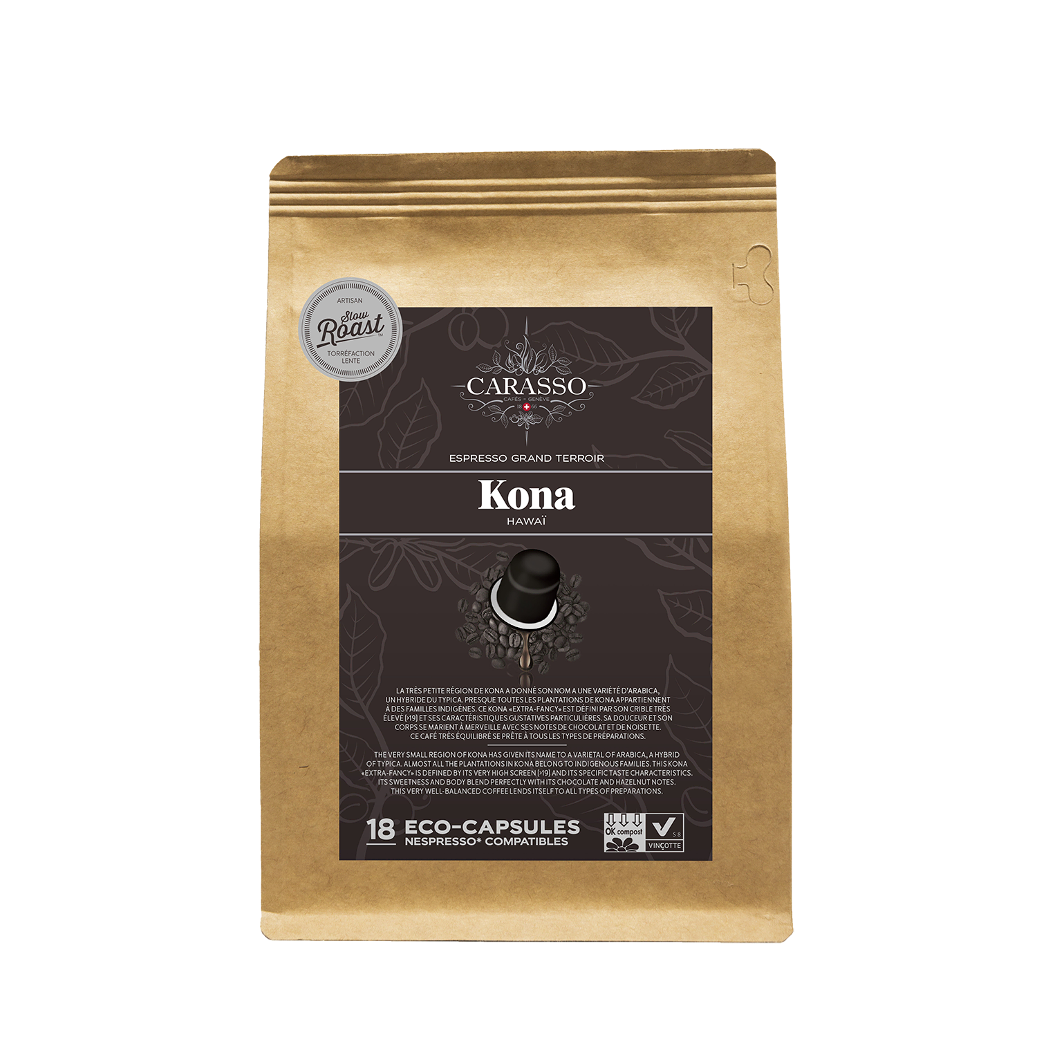 Capsules Kona biodégradables et compatibles Nespresso®*