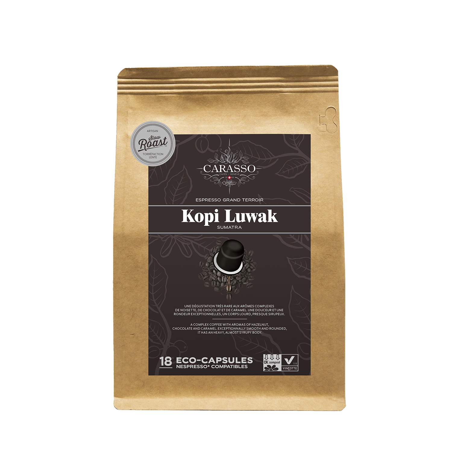 Capsules Kopi Luwak, biodégradables et compatibles Nespresso®*