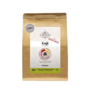 Guji capsules biodegradable and Nespresso®* compatible.